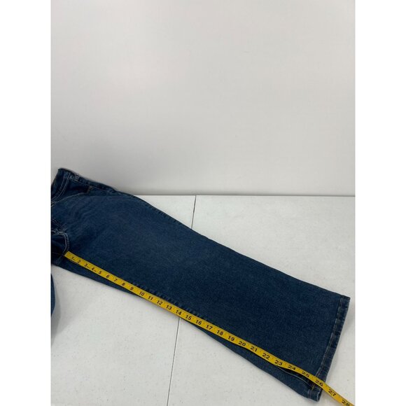 Everlane 32 The Kick Crop Jean Organic Blend Denim High Rise Kick Flare Stretch - Picture 7 of 11